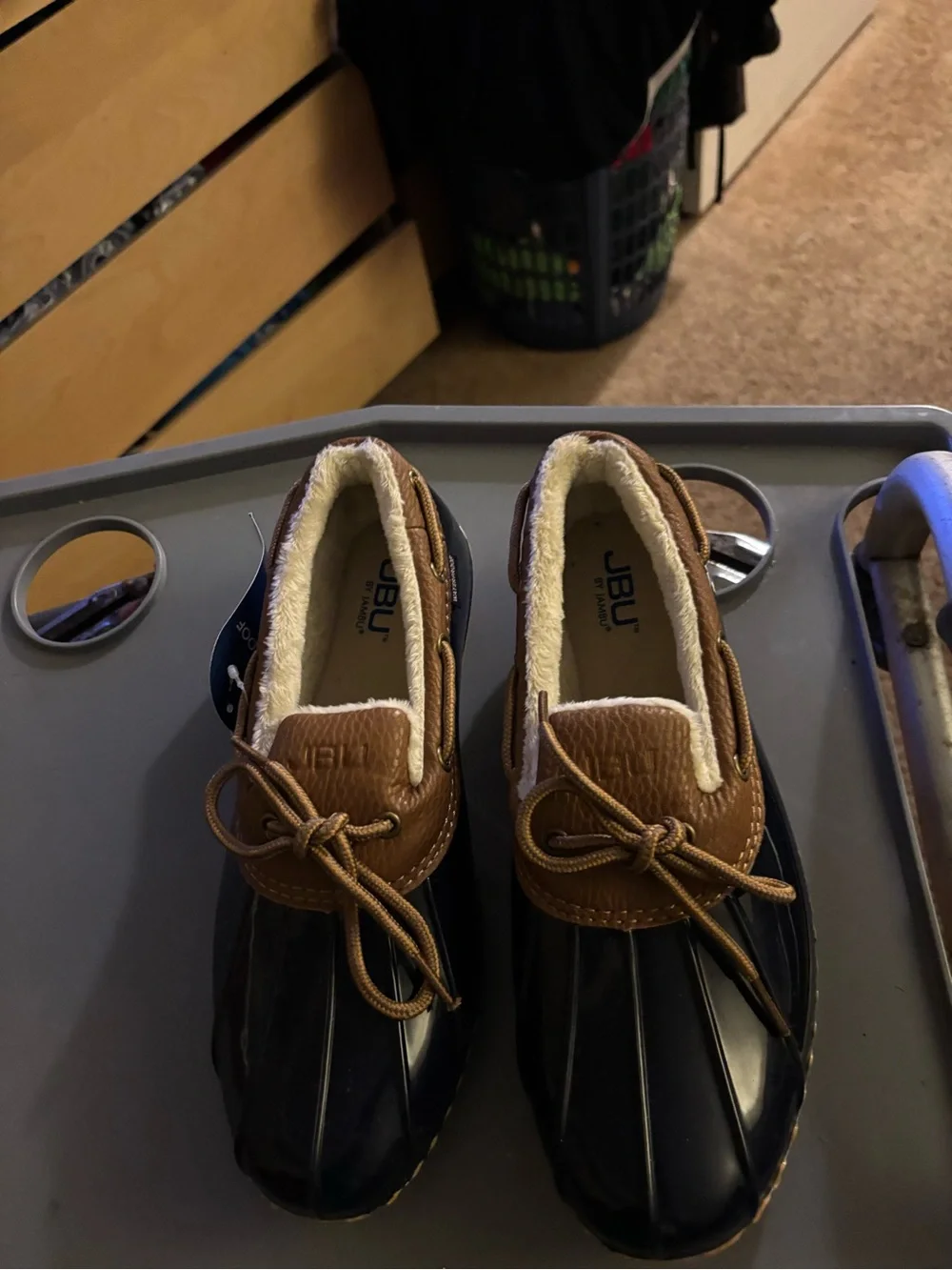 Waterproof Brown & Navy Men’s Duck Boots